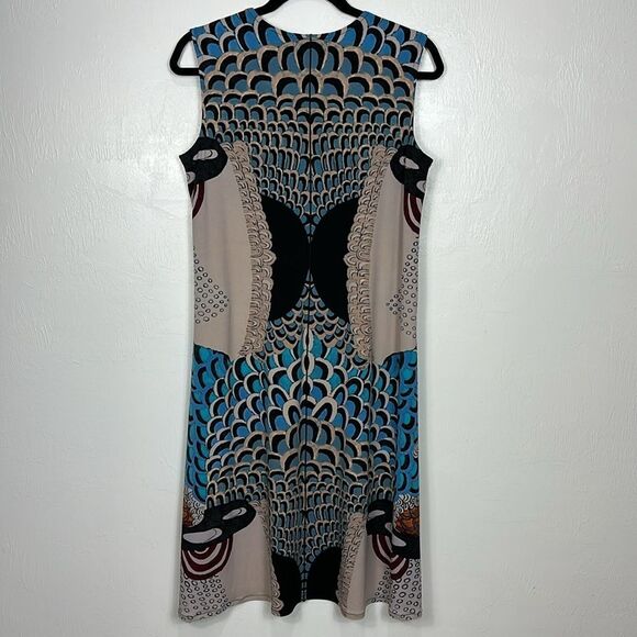 Loggia Colorful Sleeveless Stretch Tulip Hem Tunic Dress Size L - Picture 2 of 5